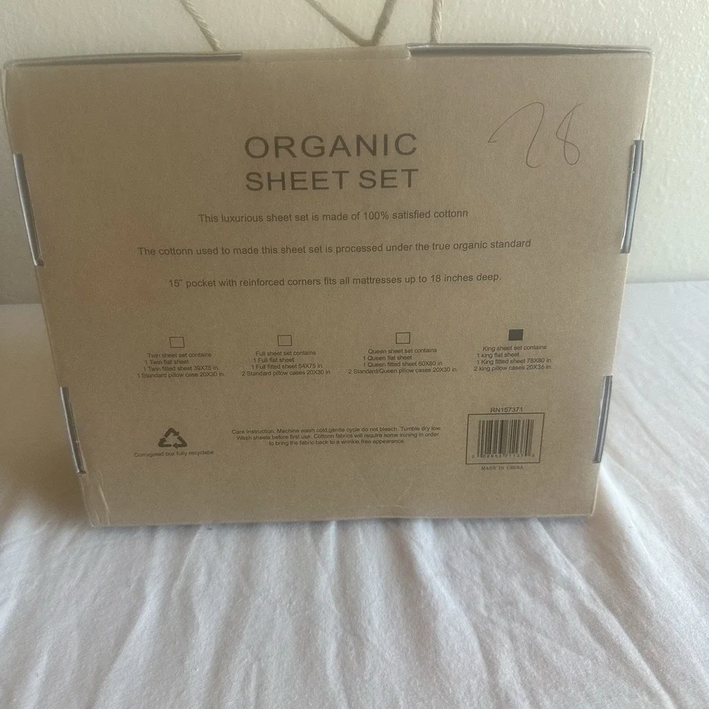 Tree Organic 100% Premium Quality Cotton 2000 King Sheet Set Botanical New
